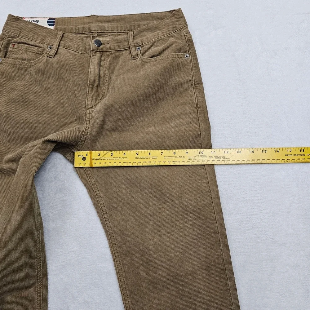 Marine Layer Corduroy Pants Mens 32x33 Brown Slim Straight Stretch Preppy Ivy